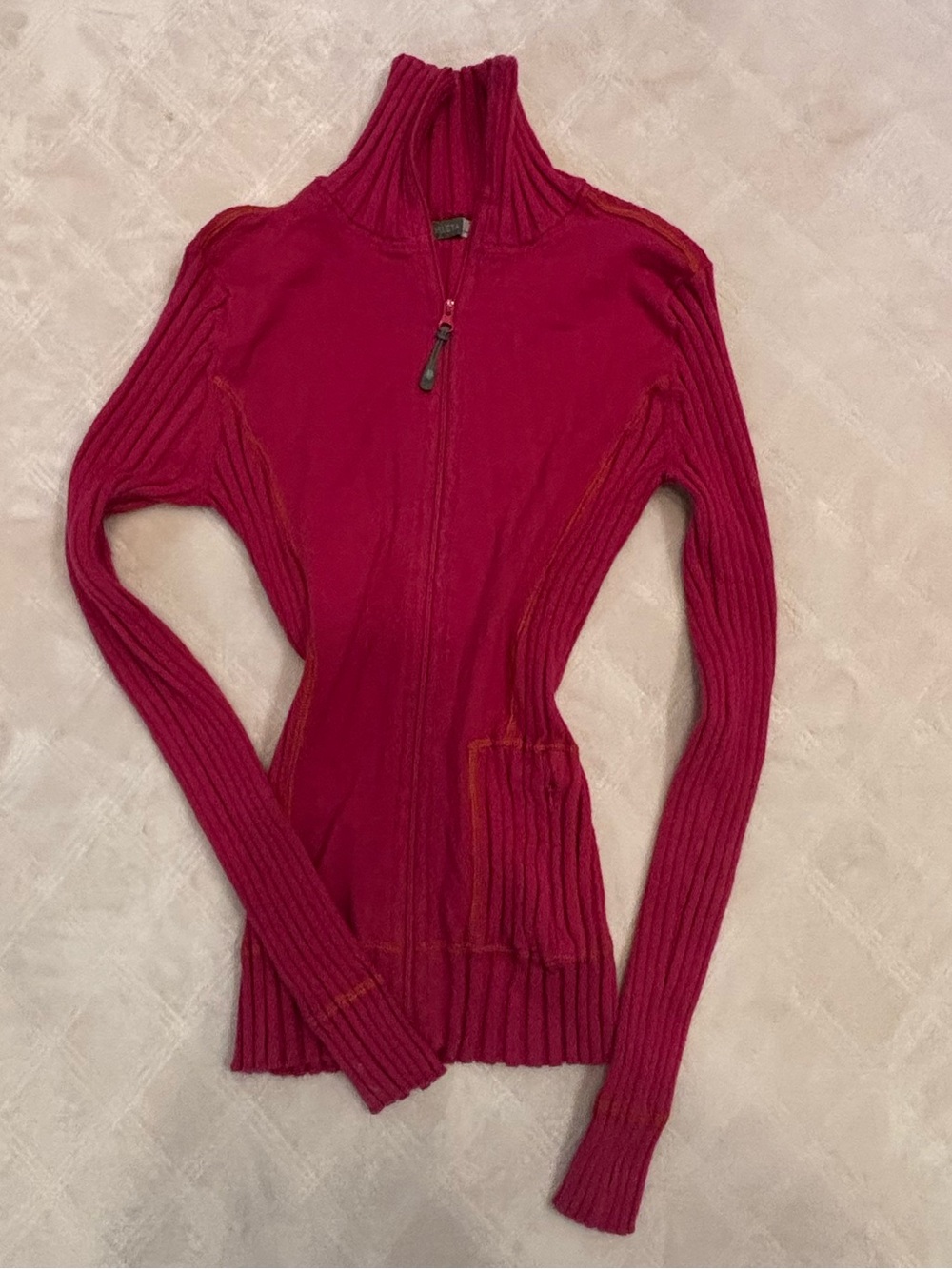 Athleta Fitted Zip-Front Turtleneck Sweater Jacket